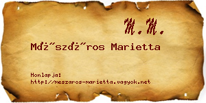 Mészáros Marietta névjegykártya