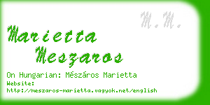 marietta meszaros business card
